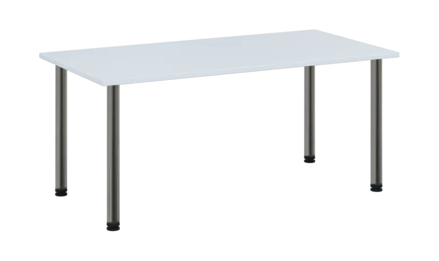 CRTR 160 jídelní stůl, kovová podnož chrom, deska 25 mm, 1600x800 mm, bílá